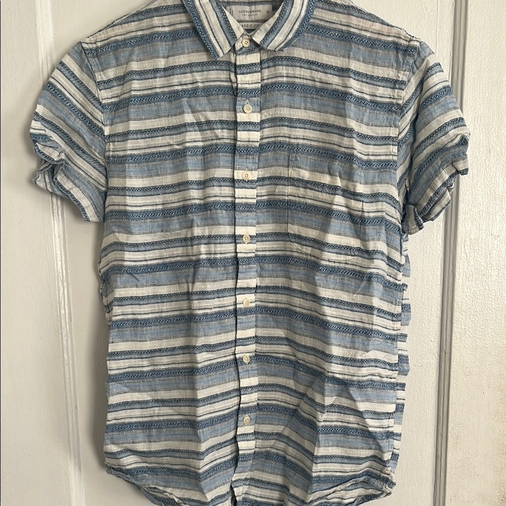Lucky Brand - Stripe Linen Button Down